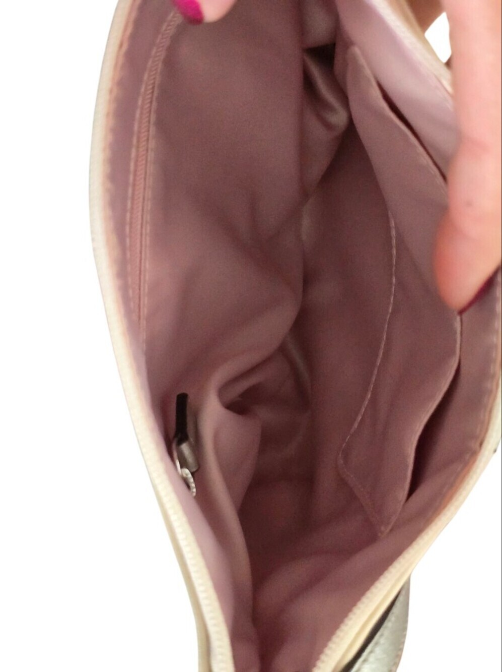 Coach Ashley Leather Hobo Crossbody Bag in Cream And Metallic Silver - Picture 3 of 6